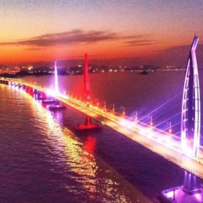 The lighting on Hong Kong-Zhuhai-Macao Bridge